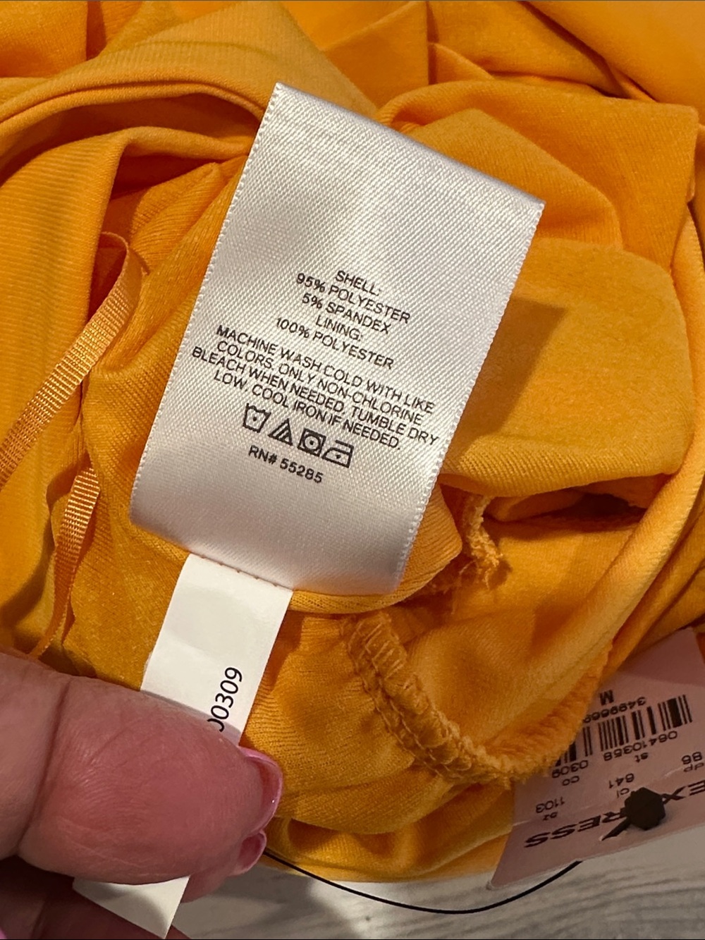 Express Sz Medium Marigold Halter Ring Draped Bodysuit • NWT! - Picture 6 of 9